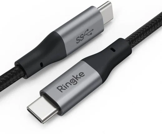 Ringke USB-C naar USB-C Kabel 1.2 Meter Zwart afbeelding 1