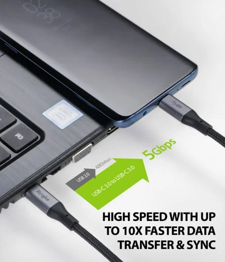 Ringke USB-C naar USB-C Kabel 1.2 Meter Zwart afbeelding 8