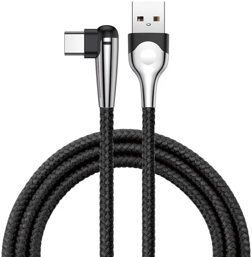 Baseus Fast Charge USB-C Kabel Haakse Hoek 2 Meter Zwart afbeelding 1