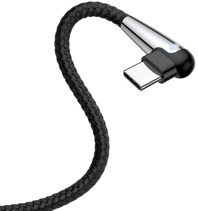 Baseus Fast Charge USB-C Kabel Haakse Hoek 2 Meter Zwart afbeelding 2