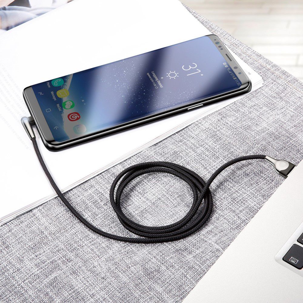 Baseus Fast Charge USB-C Kabel Haakse Hoek 2 Meter Zwart afbeelding 4