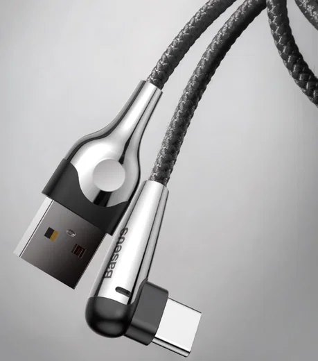 Baseus Fast Charge USB-C Kabel Haakse Hoek 2 Meter Zwart afbeelding 6