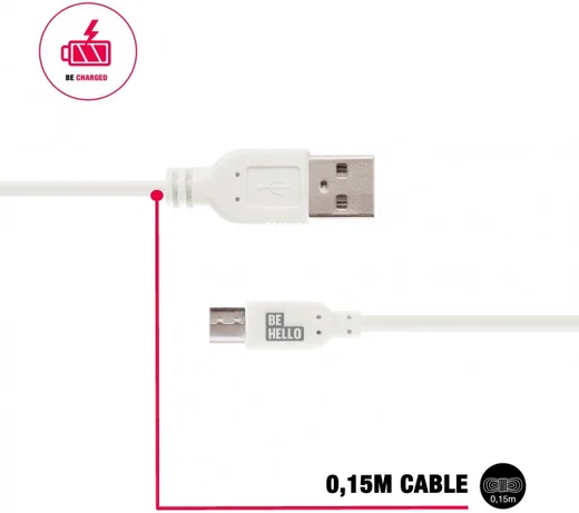 BeHello 0.15 Meter Micro-USB Kabel Wit afbeelding 2
