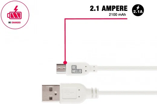 BeHello 0.15 Meter Micro-USB Kabel Wit afbeelding 3
