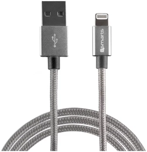 4smarts RAPIDCord USB naar Lightning Kabel Grijs 2 Meter afbeelding 1
