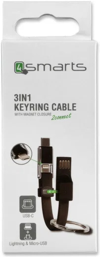 4smarts 3-in-1 Kabel set Zwart 5CM afbeelding 3