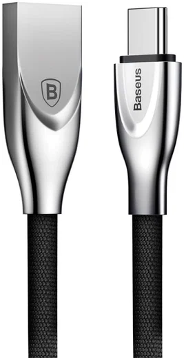 Baseus USB-C Gewoven Data Kabel 1M Zwart afbeelding 1