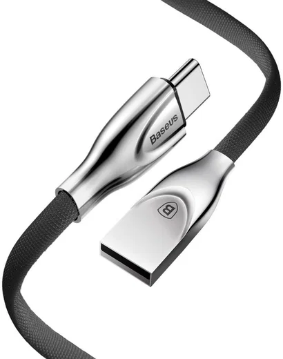 Baseus USB-C Gewoven Data Kabel 1M Zwart afbeelding 2