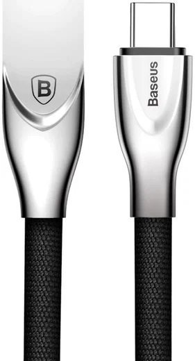 Baseus USB-C Gewoven Data Kabel 1M Zwart afbeelding 3