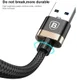 Baseus Gevlochten USB-C Fast Charge Kabel 1.5 Meter 3A Zwart afbeelding 4