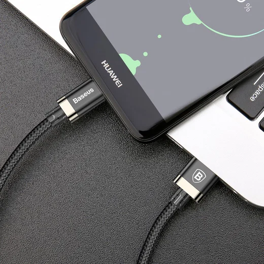 Baseus Gevlochten USB-C Fast Charge Kabel 1.5 Meter 3A Zwart afbeelding 8