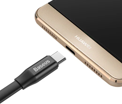 Baseus Platte USB-C Kabel 23cm Zwart afbeelding 3