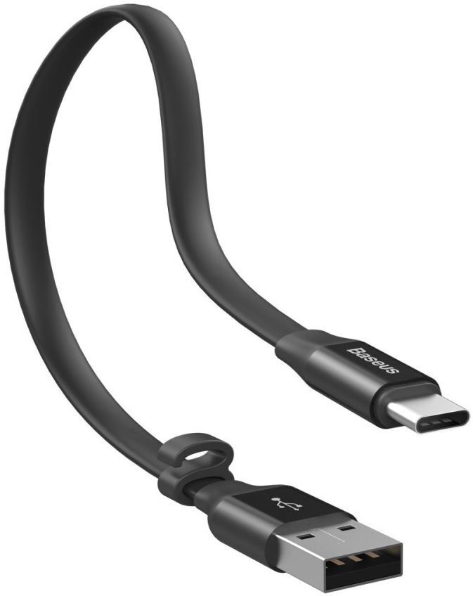 Baseus Platte USB-C Kabel 23cm Zwart afbeelding 1