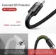 Baseus USB-C Fast Charge Kabel Gevlochten 1 Meter 3A Zwart Grijs afbeelding 8