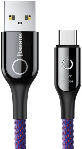 Baseus USB-C Gevlochten Data Kabel 1M Paars afbeelding 1