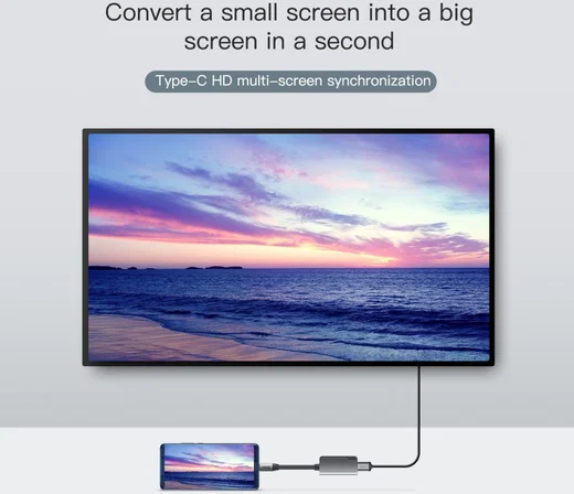 Baseus Little Box USB C naar HDMI Kabel Converter Grijs afbeelding 2