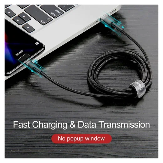 Baseus Gevlochten USB Type C Kabel 2 Meter 2A Zwart Grijs afbeelding 13