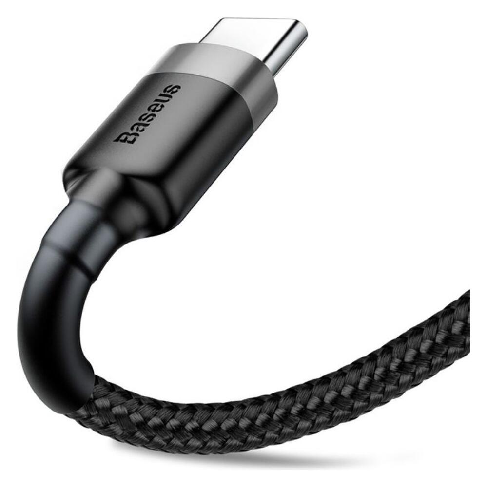 Baseus Gevlochten USB Type C Kabel 2 Meter 2A Zwart Grijs afbeelding 5