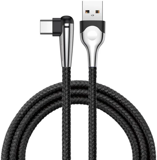 Baseus Fast Charge Haakse Hoek USB-C Kabel 1 Meter Zwart afbeelding 1