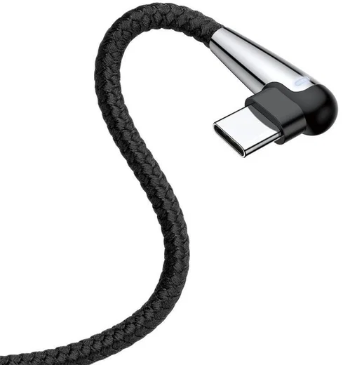 Baseus Fast Charge Haakse Hoek USB-C Kabel 1 Meter Zwart afbeelding 3