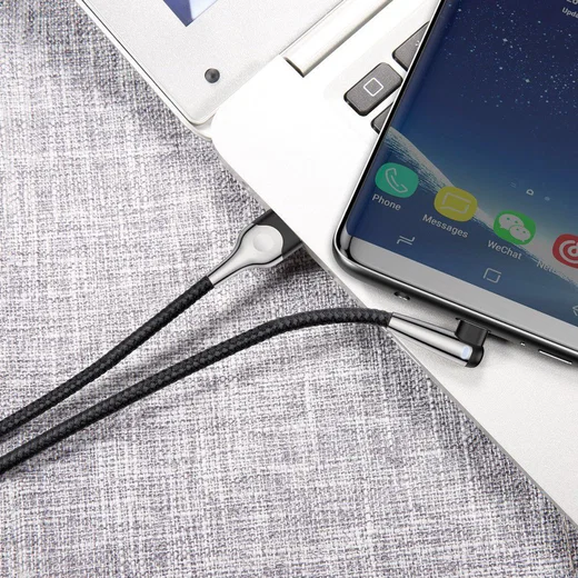 Baseus Fast Charge Haakse Hoek USB-C Kabel 1 Meter Zwart afbeelding 7