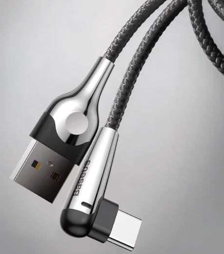 Baseus Fast Charge Haakse Hoek USB-C Kabel 1 Meter Zwart afbeelding 5