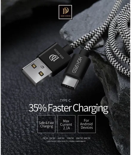 Dux Ducis Fast Charging 2.1A USB-C Oplaad Kabel 3 Meter afbeelding 7