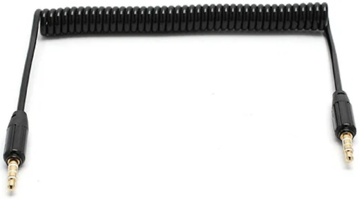 Rekbare Universele Aux kabel 3.5mm Jack naar 3.5mm Jack 1 Meter Zwart afbeelding 1