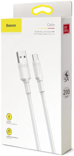 Baseus USB-C SuperCharge Kabel 2 Meter 5A Wit afbeelding 10