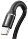 Baseus Gevlochten USB-C Kabel 2 meter LED Indicator Lampje 2A Zwart afbeelding 2