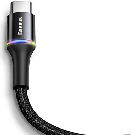 Baseus Gevlochten USB-C Kabel 1 Meter met LED Indicator Lampje Zwart afbeelding 11