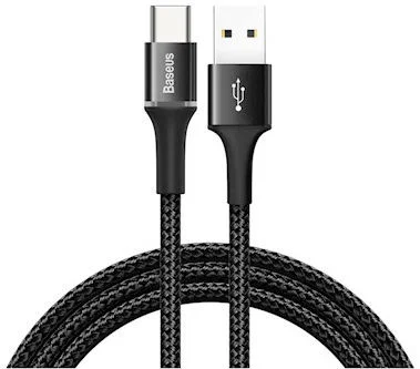 Baseus Gevlochten USB-C Kabel 1 Meter met LED Indicator Lampje Zwart afbeelding 1