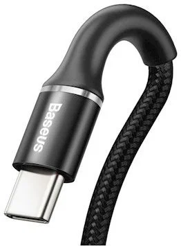 Baseus Gevlochten USB-C Kabel 1 Meter met LED Indicator Lampje Zwart afbeelding 2