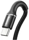 Baseus Gevlochten USB-C Kabel 1 Meter met LED Indicator Lampje Zwart afbeelding 2