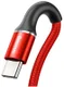 Baseus Gevlochten USB-C Kabel 2 Meter LED Indicator Lampje 2A Rood afbeelding 2
