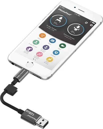 Gigastone PhotoFast Lightning Kabel met ingebouwde Dataopslag 64GB afbeelding 4