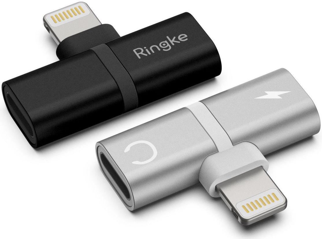 Ringke Apple Lightning 2-in-1 Dubbele Ligtning Adapter Zwart afbeelding 3