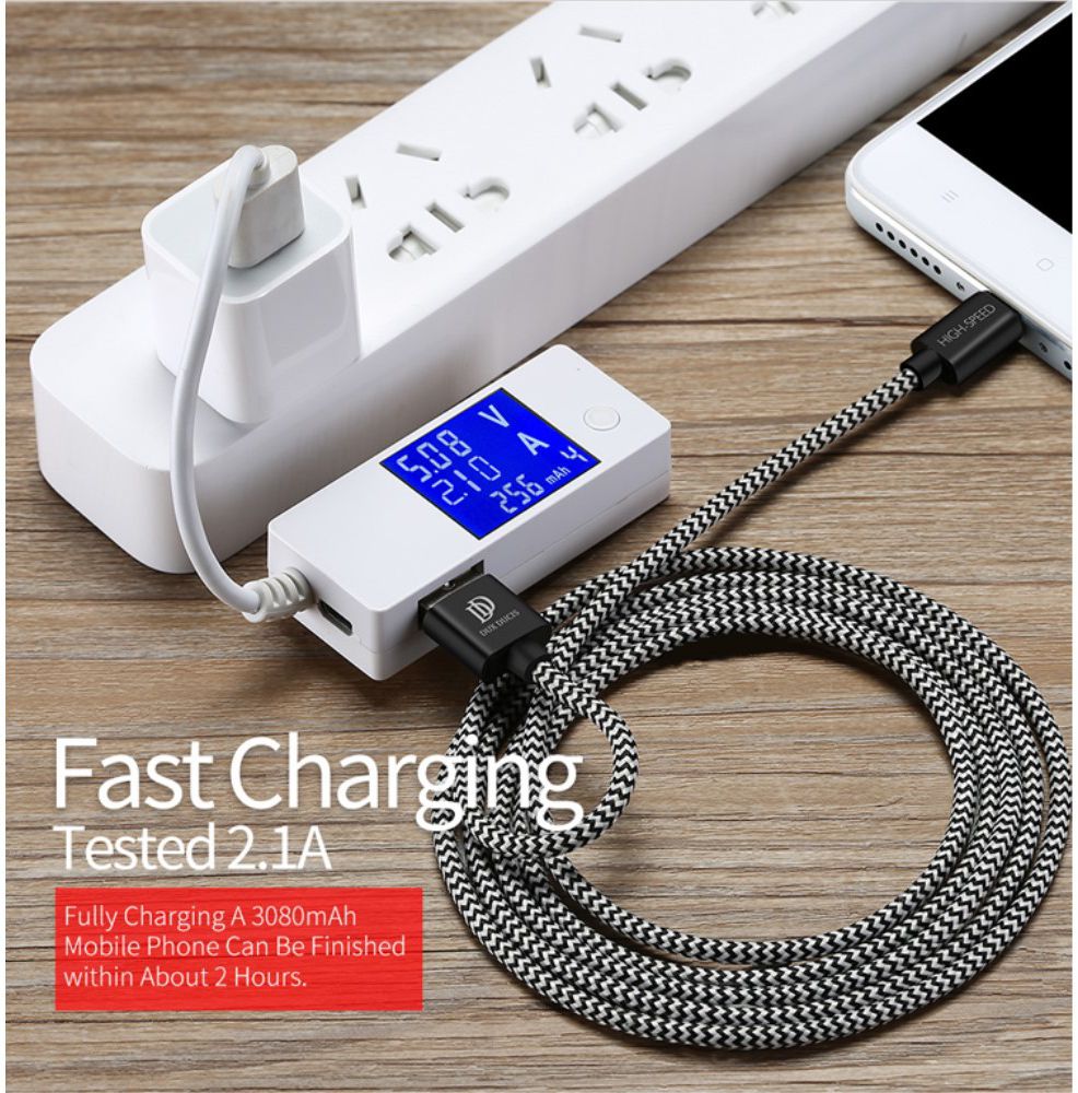 Dux Ducis Fast Charging 2.1A Micro USB Oplaad Kabel 3 Meter afbeelding 11
