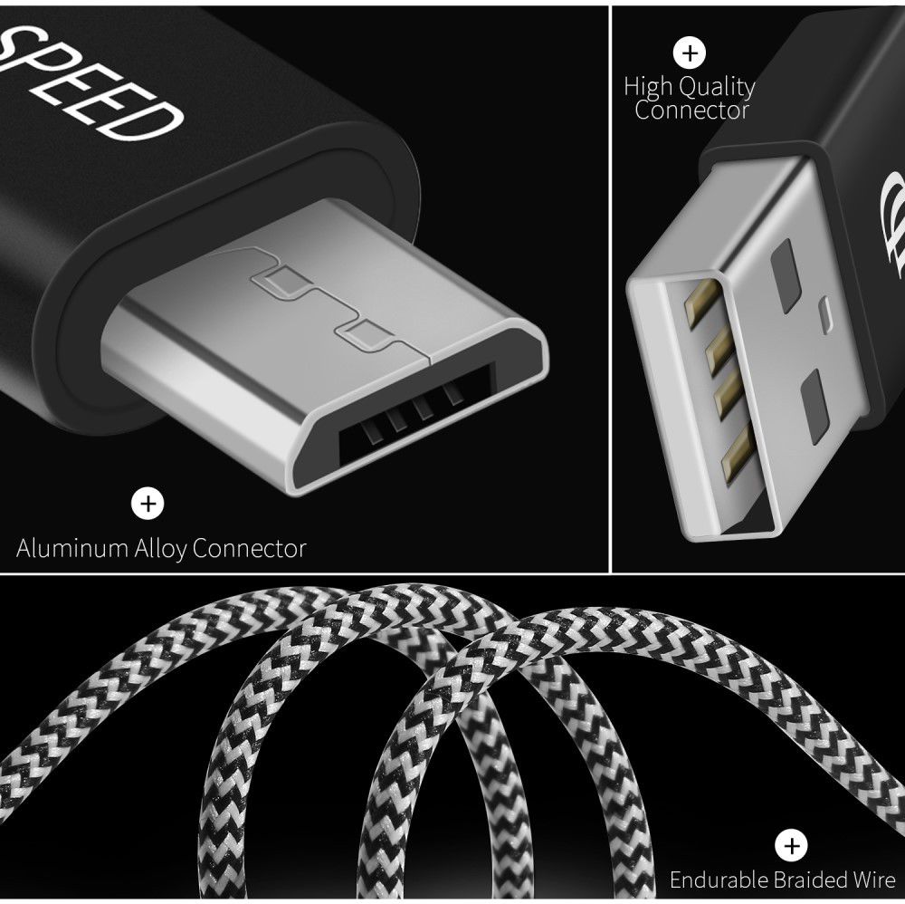 Dux Ducis Fast Charging 2.1A Micro USB Oplaad Kabel 3 Meter afbeelding 9