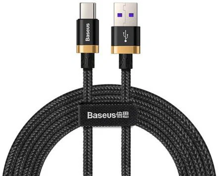 Baseus Gevlochten USB-C Flash Charge Kabel 2 Meter Goud afbeelding 1