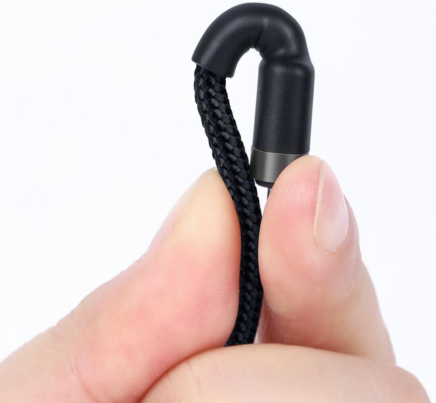 Baseus Cafule USB-C 3A/60W Fast Charge Gevlochten Kabel 1m Zwart/Grijs afbeelding 4
