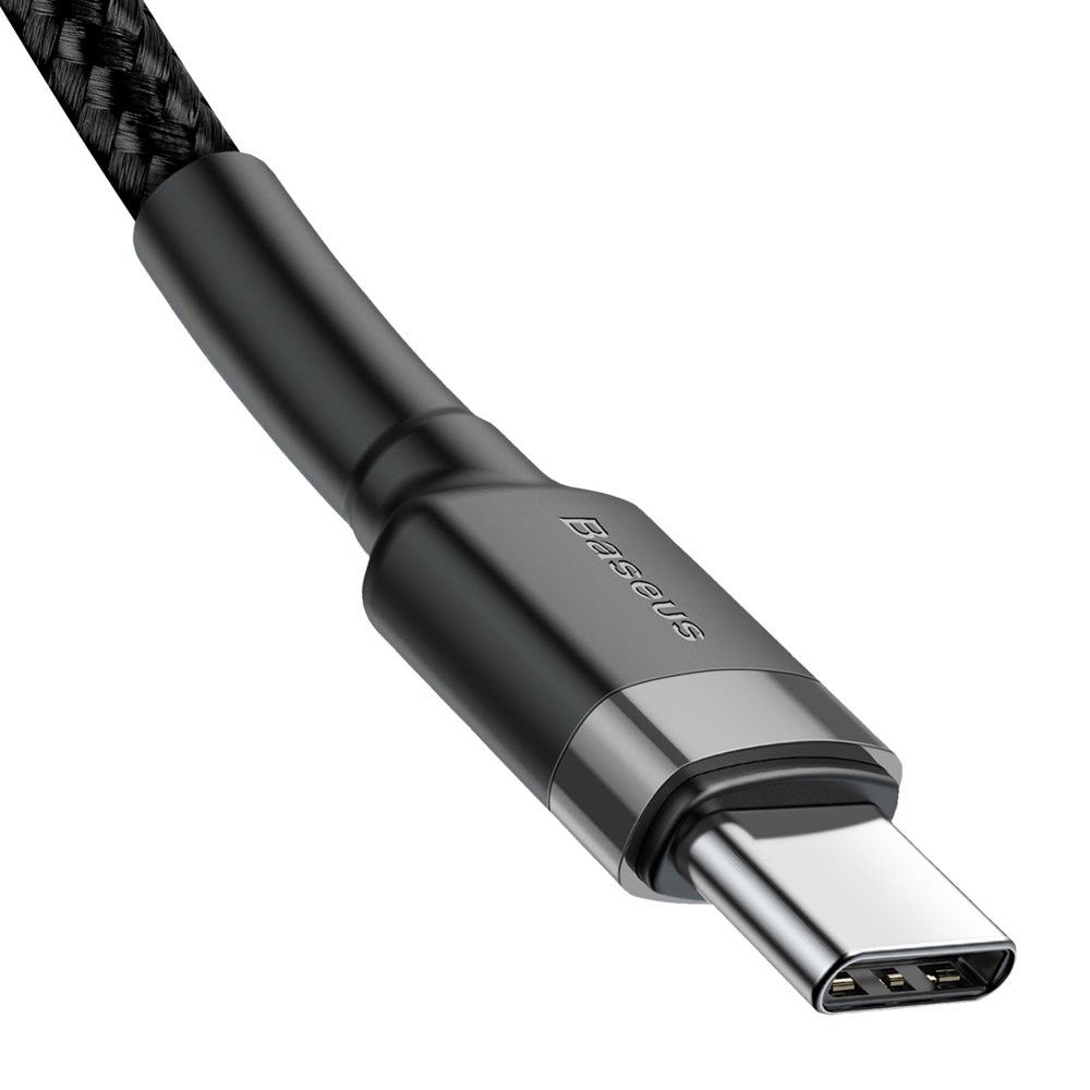 Baseus Cafule USB-C 3A/60W Fast Charge Gevlochten Kabel 1m Zwart/Grijs afbeelding 6