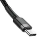 Baseus Cafule USB-C 3A/60W Fast Charge Gevlochten Kabel 1m Zwart/Grijs afbeelding 6