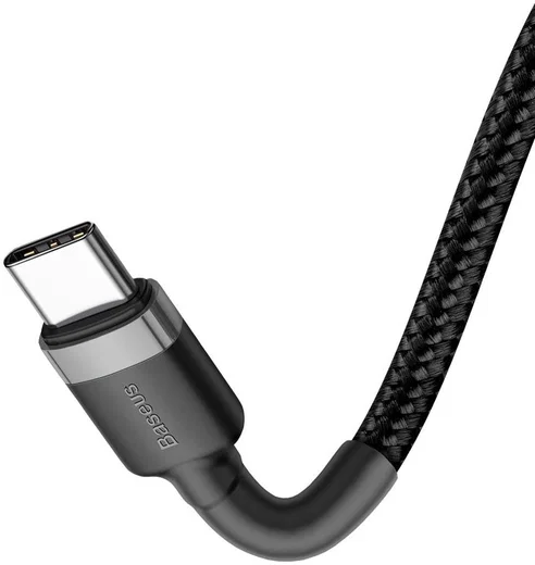 Baseus Cafule USB-C 3A/60W Fast Charge Gevlochten Kabel 1m Zwart/Grijs afbeelding 7