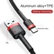 Baseus Gevlochten USB-C Fast Charge Kabel 1 Meter 3A Zwart Rood afbeelding 11