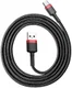 Baseus Gevlochten USB-C Fast Charge Kabel 1 Meter 3A Zwart Rood afbeelding 2