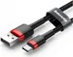 Baseus Gevlochten USB-C Fast Charge Kabel 1 Meter 3A Zwart Rood afbeelding 4