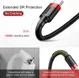 Baseus Gevlochten USB-C Fast Charge Kabel 1 Meter 3A Zwart Rood afbeelding 8