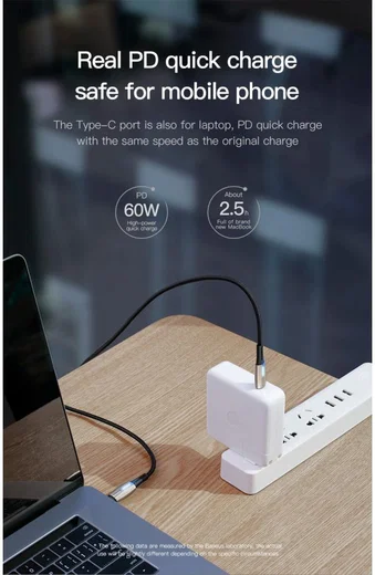 Baseus Gevlochten USB-C Fast Charge Kabel met LED 2 Meter Zwart afbeelding 11