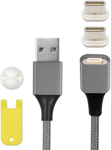 4smarts 2x USB Type- C Connectors USB Kabel GRAVITYCord 2.0 1M Grijs afbeelding 5